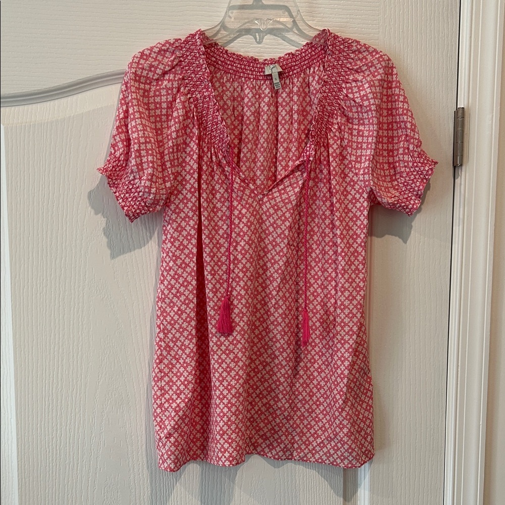 Joie Pink Patterned Blouse size small